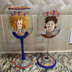 Florida Gators hand painted wine glasses